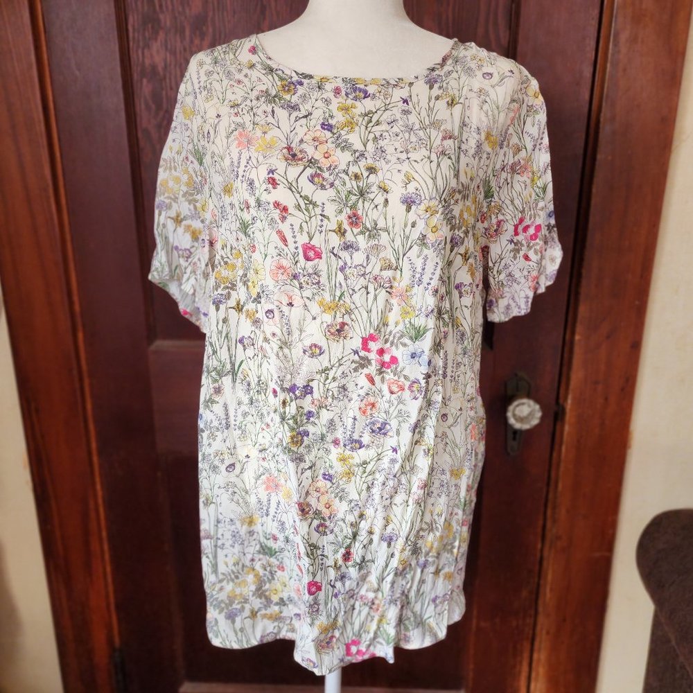 H&M Floral Print Top, Size 14